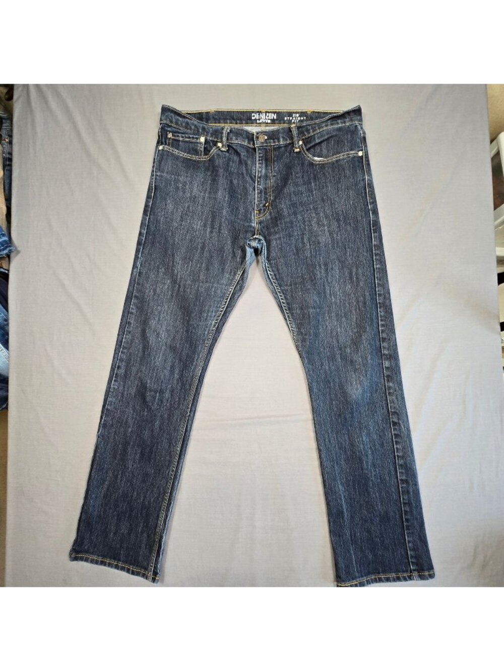 Denizen By Levis Mens Jeans Size 38x34 Straight Fit Dark Wash Classic Denim